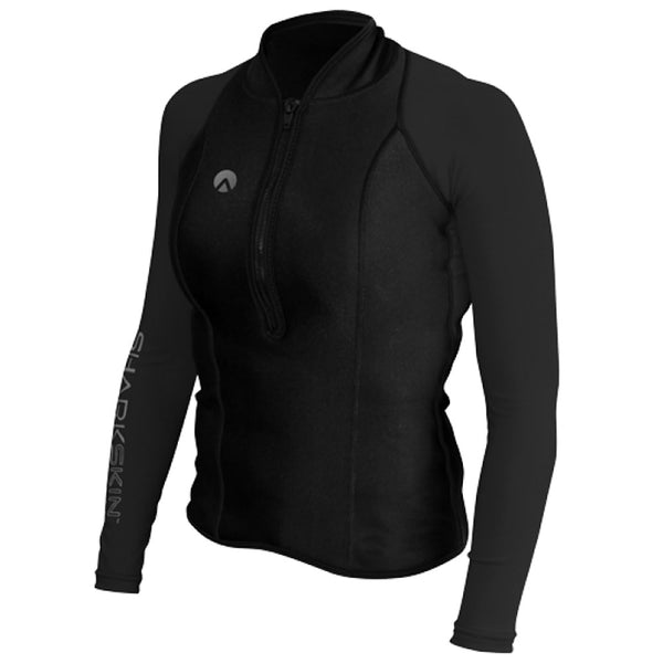 Open Box Sharkskin Womens Performance Wear Long Sleeve-Black-20 (AUS) / 14(US) - DIPNDIVE