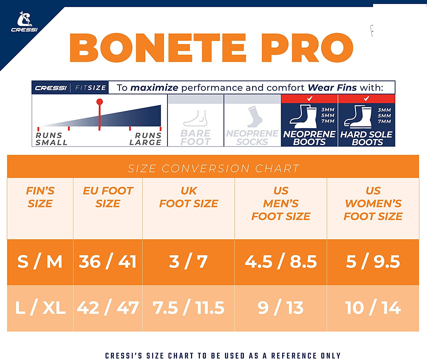 Cressi Bonete Open Heel Snorkeling Fins - DIPNDIVE