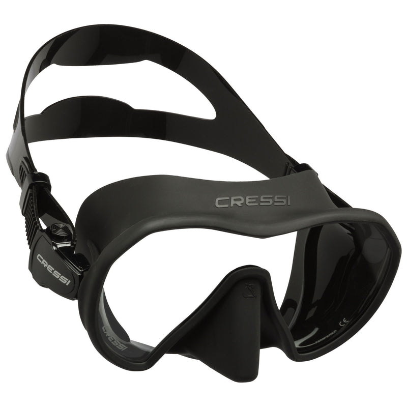 Open Box Cressi Z1 Adult Frameless Scuba Diving Mask - Black/Black - DIPNDIVE
