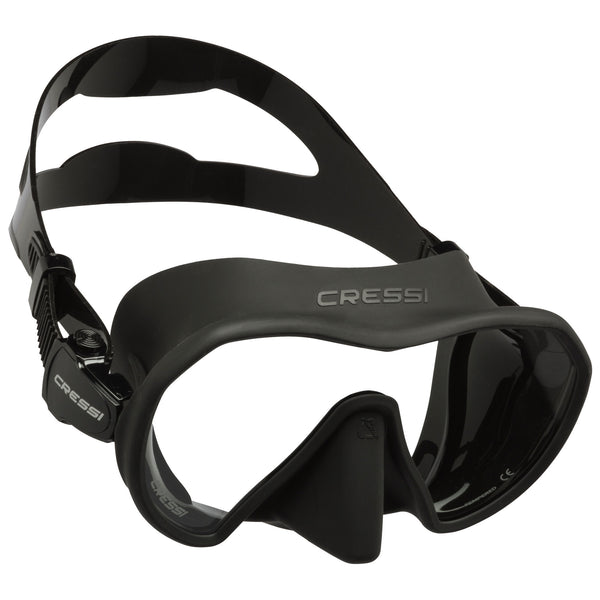 Used Cressi Z1 Adult Frameless Scuba Diving Mask - Black/Black - DIPNDIVE