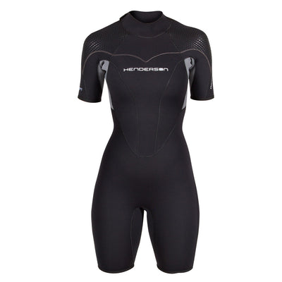 Henderson 3mm Womens Thermoprene Pro Back Zip Shorty Wetsuit - DIPNDIVE