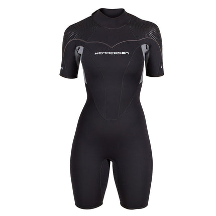 Henderson 3mm Womens Thermoprene Pro Back Zip Shorty Wetsuit - DIPNDIVE