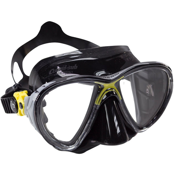 Used Cressi Big Eyes Evolution Adult Size Scuba Mask - Yellow / Black - DIPNDIVE