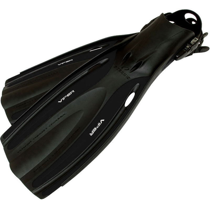 Open Box Oceanic Viper Open Heel Scuba Dive Fins-Black / Black-SM / M:6-9	W:7-10 - DIPNDIVE