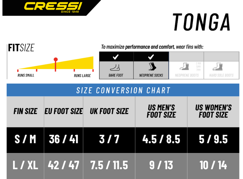 Open Box Cressi Tonga Short Open Heel Fins - Black/Pink - Small/Medium - DIPNDIVE