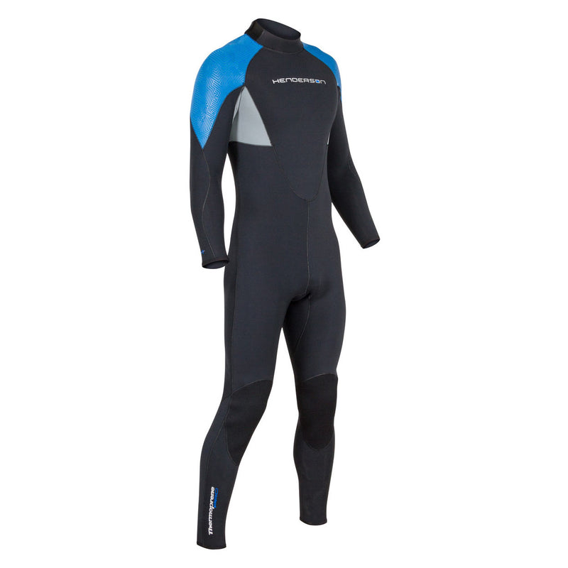 Open Box Henderson 3mm Mens Thermoprene Pro Back Zip Wetsui - Black / Blue - Large - DIPNDIVE