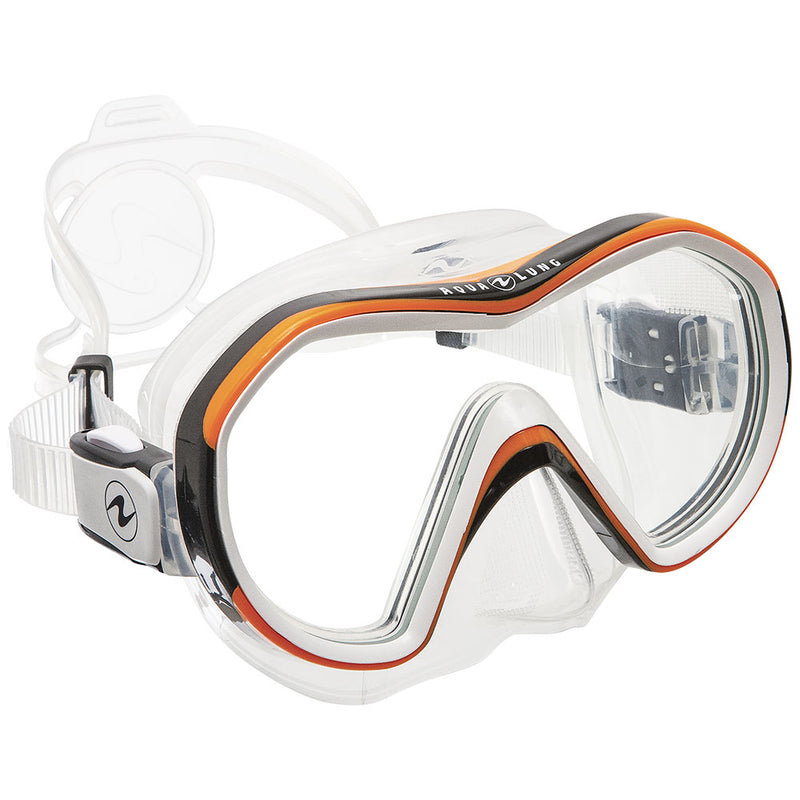 Used Aqua Lung Reveal X1 Dive Mask, Color: Clear/Orange - DIPNDIVE