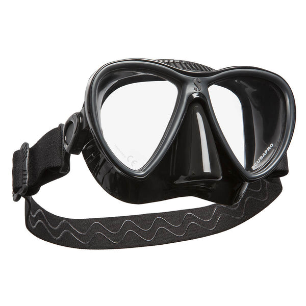 Open Box ScubaPro Synergy Trufit Twin Lens Dive Mask - All Black - DIPNDIVE