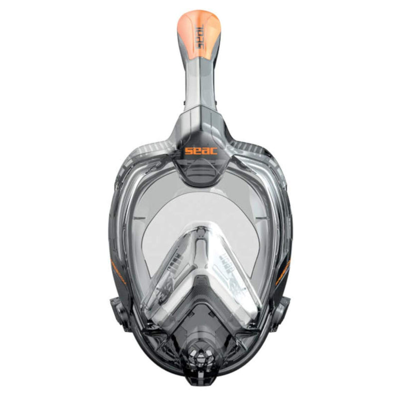 Open Box Seac Libera Full Face Mask for Medium Faces - Black / Orange, Size: S-M - DIPNDIVE
