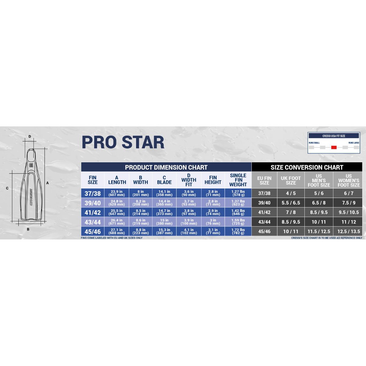 Cressi Pro Star Full Foot Fins - DIPNDIVE