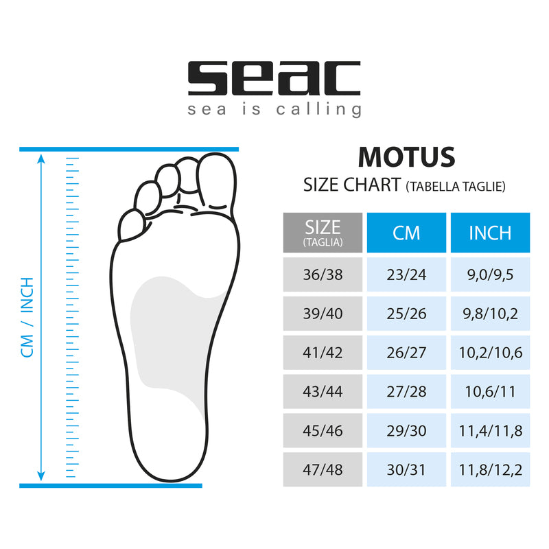 Seac Motus Long Free Diving Soft and Powerful Fins for