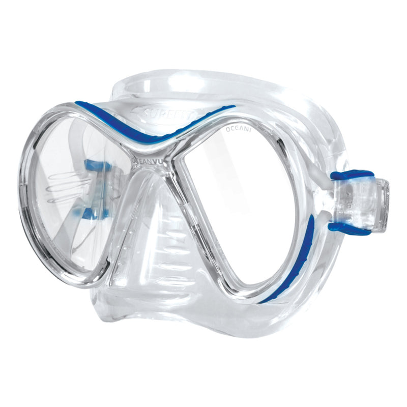 Open Box Oceanic OceanVu Scuba Dive Mask-Clear / Blue - DIPNDIVE