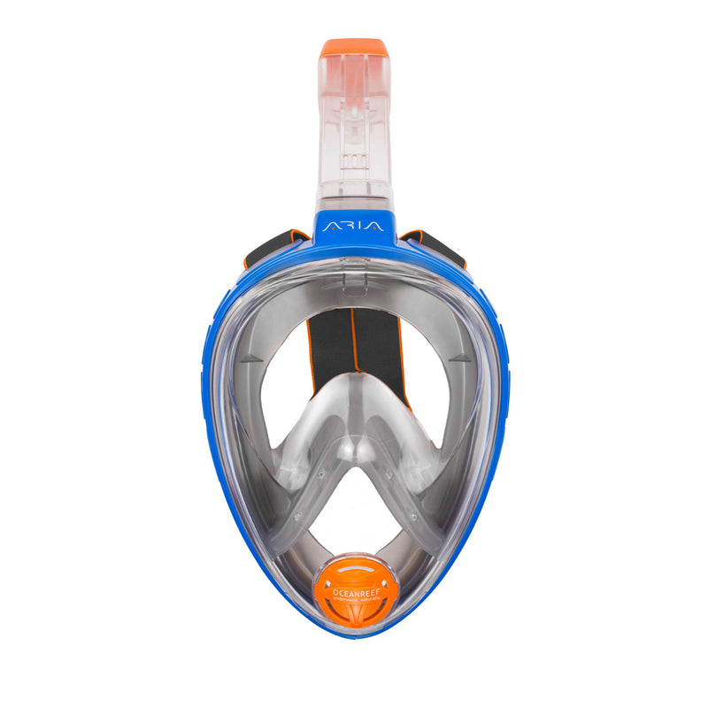 Used Ocean Reef Aria Classic Full Face Snorkel Mask - Blue / Clear, Size: Small/Medium - DIPNDIVE