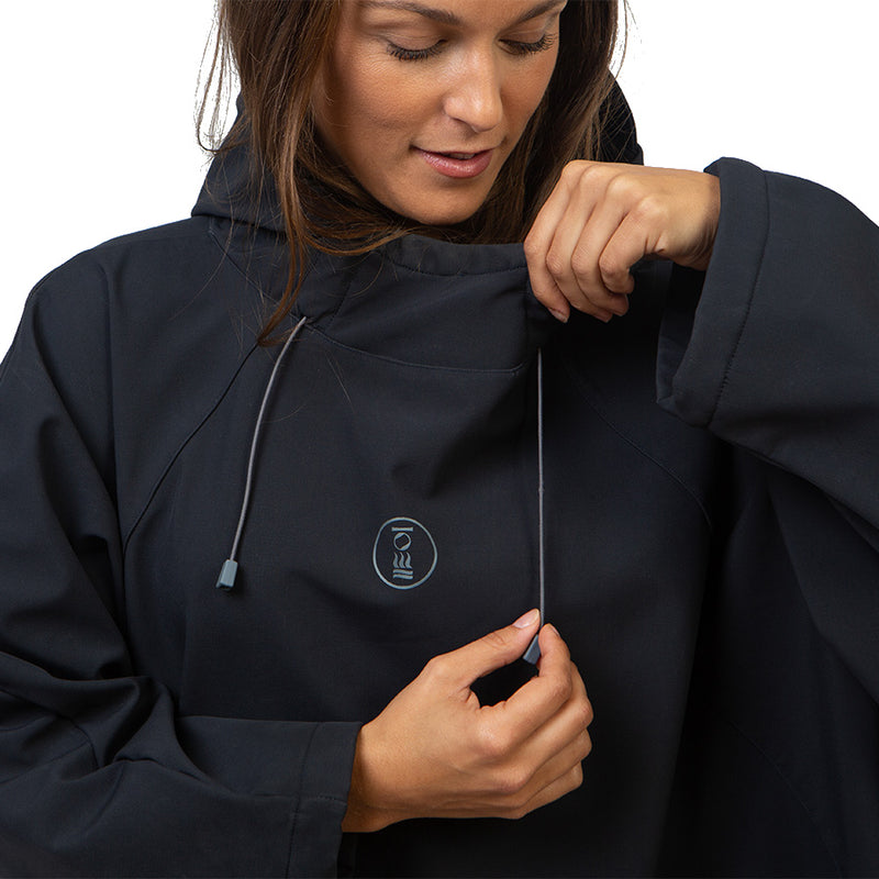 Used Fourth Element Storm All Weather Poncho - Black - Size: Large - DIPNDIVE