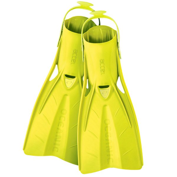 Open Box Oceanic Accel Open Heel Fin - Yellow - Regular-10/12 - DIPNDIVE