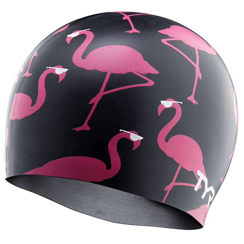 TYR Pink Flamingo Silicone Swim Cap - DIPNDIVE