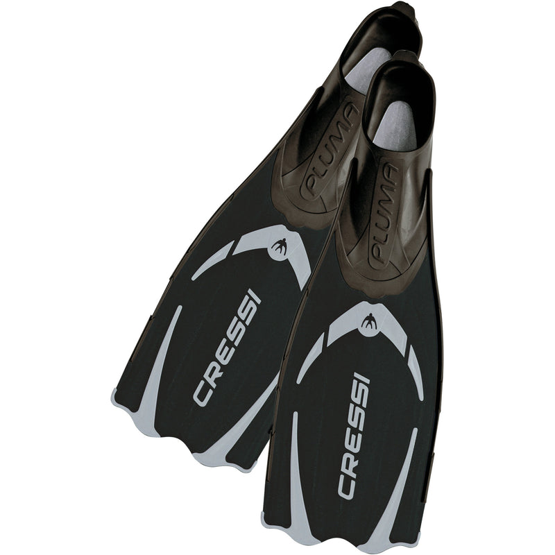 Used Cressi Pluma Full Foot Fins-Black / Silver 3.5-4.5 / 35-36 - DIPNDIVE
