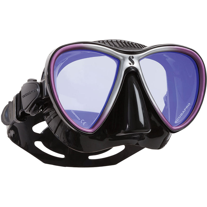 Open Box ScubaPro Synergy Trufit Mirrored Twin Lens Mask (Purple / Black) - DIPNDIVE