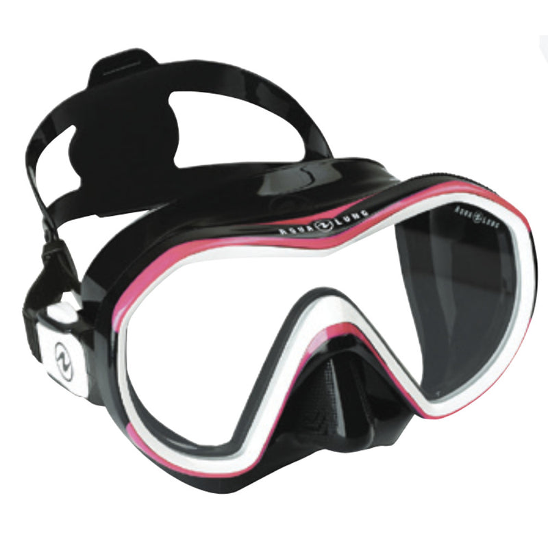 Open Box Aqua Lung Reveal X1 Dive Mask - Black / Pink - DIPNDIVE