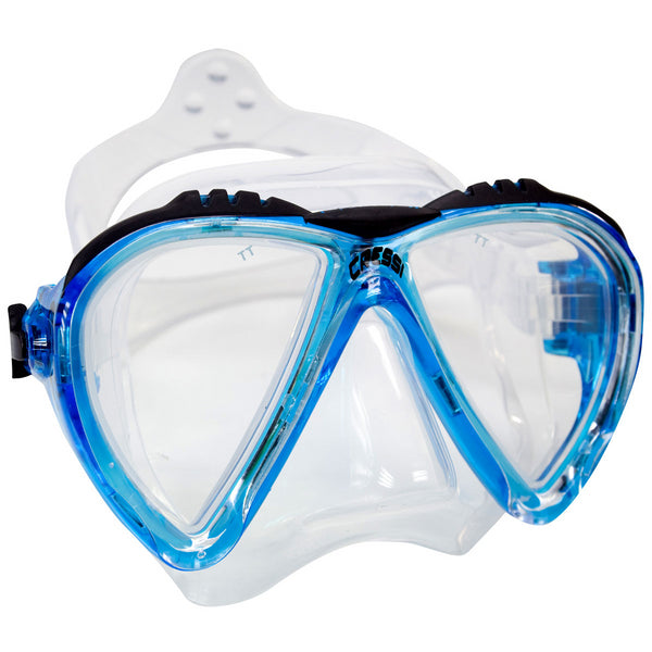 Used Cressi Lince Adult Size Scuba Mask, Light Blue - DIPNDIVE