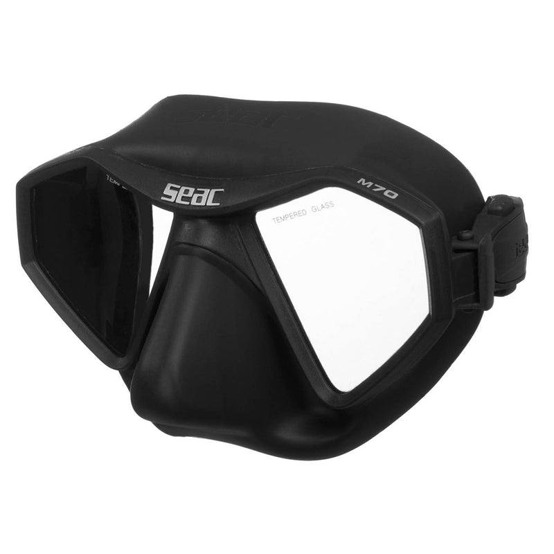 Used Seac M70 Low Volume Scuba Dive Mask - Black - DIPNDIVE