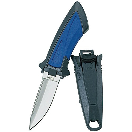 Open Box Tusa Mini Knife Great For BC Attachment - Dive Knife Blue - DIPNDIVE