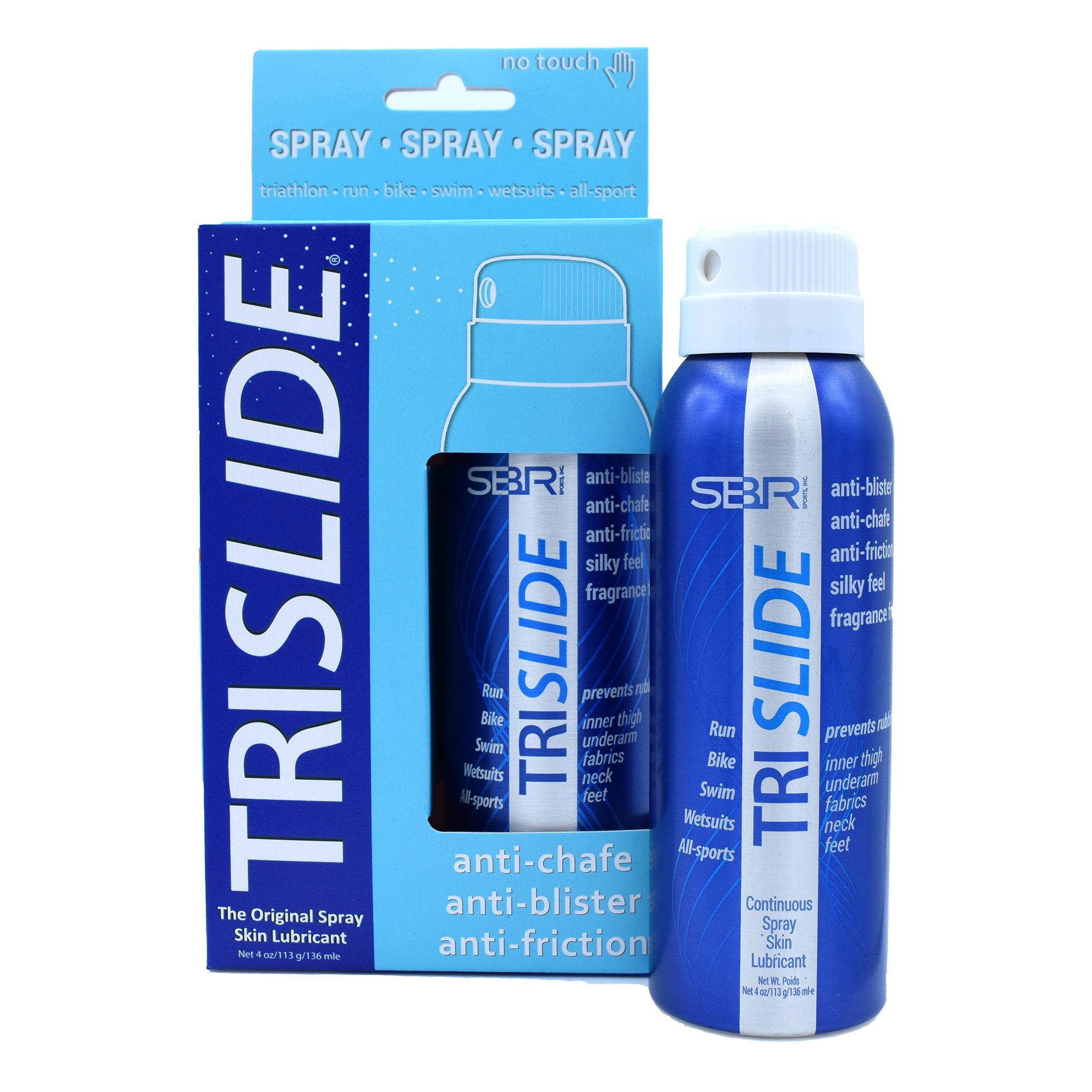 SBR TRISLIDE Anti-Chafe Continuous Spray Skin Lubricant 4oz - DIPNDIVE