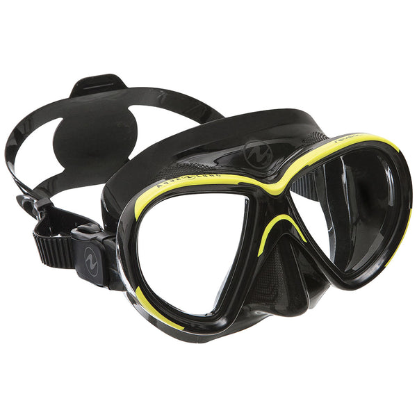 Open Box Aqua Lung Reveal X2 Dive Mask, Color: Black/Yellow - DIPNDIVE