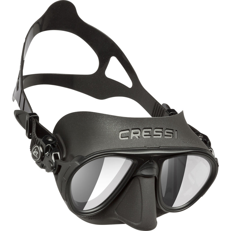 Open Box Cressi Calibro SF Dive Mask - Black / Black HD Mirrored - DIPNDIVE