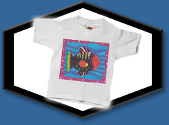 Innovative Stone Washed Kid's T-Shirts Blue Fish - DIPNDIVE