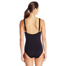 Open Box TYR Women's Solid Twisted Bra Controlfit Swimsuit-Black-18 - DIPNDIVE