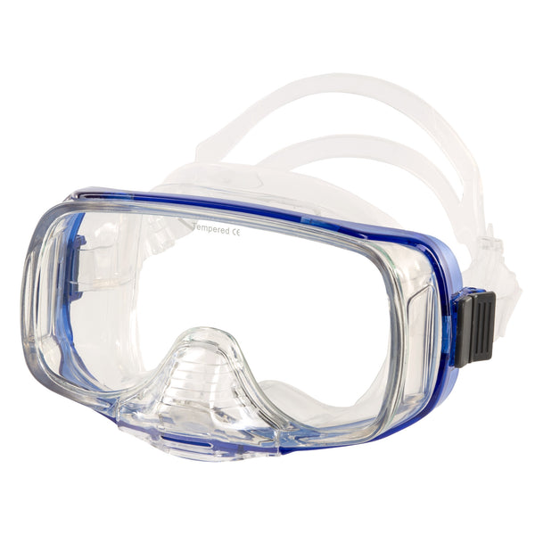 Open Box IST Imperial Panoramic View Hands-Free Water Clearance Mask - Clear / Blue - DIPNDIVE