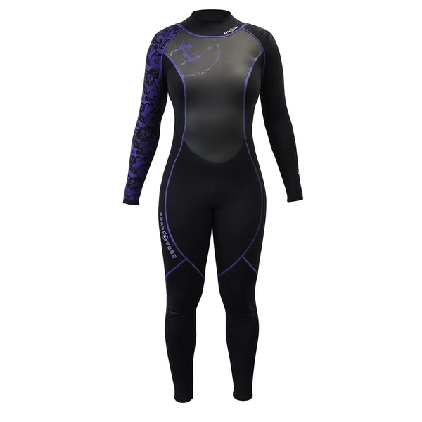 Used Aqua Lung HydroFlex 3mm Women's Wetsuit-Black / Twilight-6 - DIPNDIVE