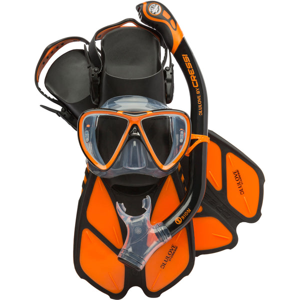 Used Cressi Bonete Pro Set - Black / Orange - LG/XLG - DIPNDIVE