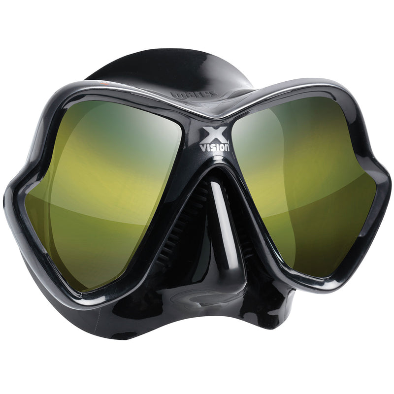 Open Box Mares X-Vision Ultra Liquidskin Scuba Dive Mask-Gold / Black - DIPNDIVE