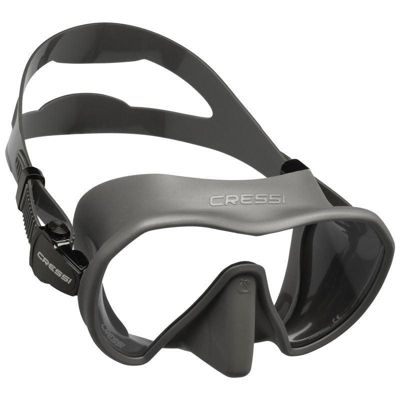 Used Cressi Z1 Adult Frameless Scuba Diving Mask - Graphite/Graphite - DIPNDIVE