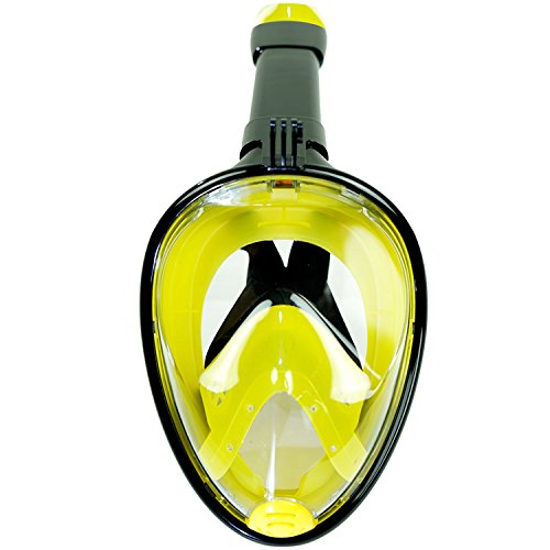 Open Box - ScubaMax MK-105F Full Face Snorkel Mask - Yellow-Black Panoramic - DIPNDIVE