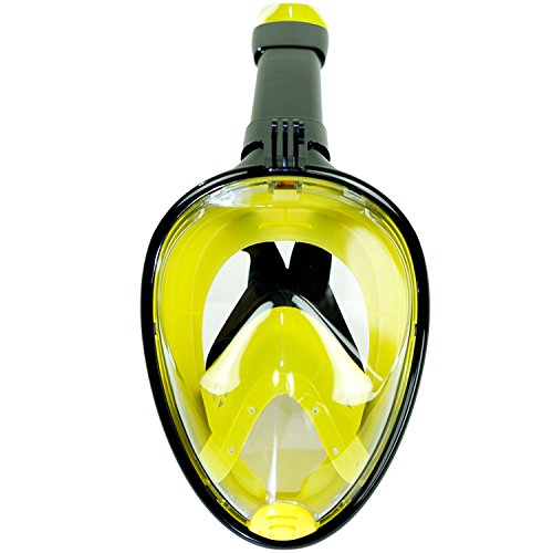 Open Box ScubaMax MK-105F Full Face Snorkel Mask - Yellow-Black Panoramic - DIPNDIVE