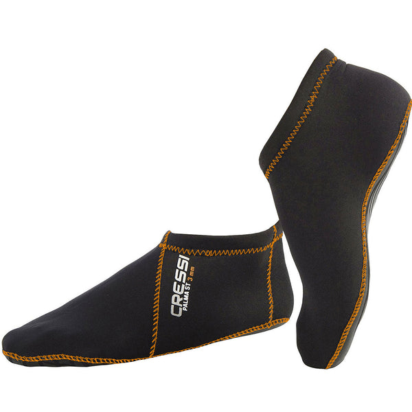 Open Box Cressi Palma ST 3mm Short Socks-Black / Orange-XLGXXLG - DIPNDIVE