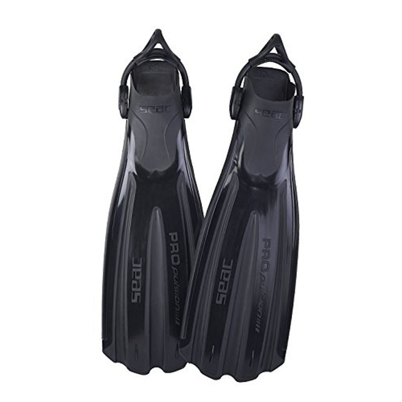 Used Seac Propulsion S Open Heel Scuba Diving Fins - Black, L-XL - DIPNDIVE