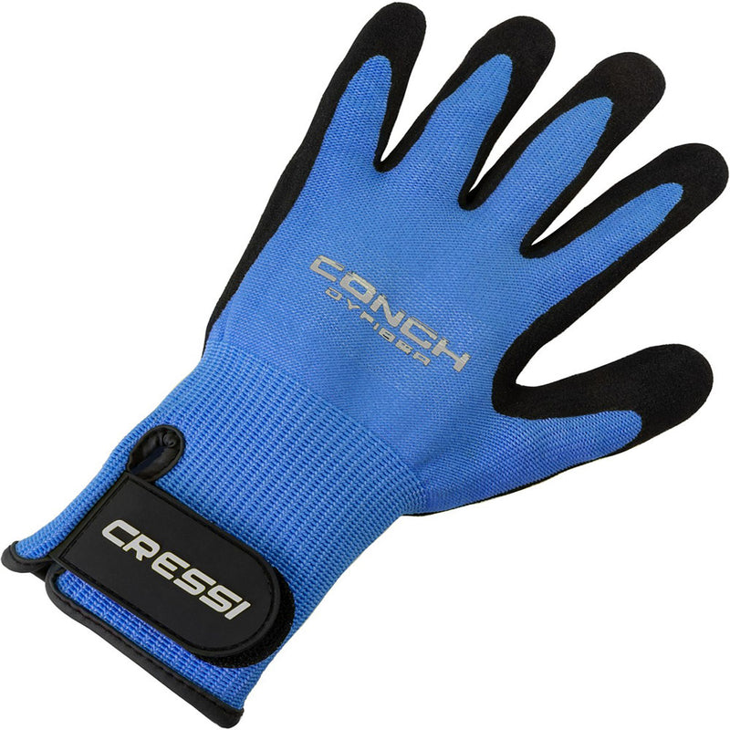 Open Box Cressi Conch Dyfiber Scuba Dive Gloves - Blue - X-Large - DIPNDIVE