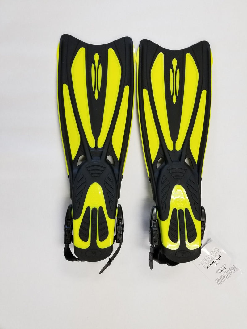 Open Box Tusa Open Heel Solla Dive Fins-Yellow-Medium - DIPNDIVE