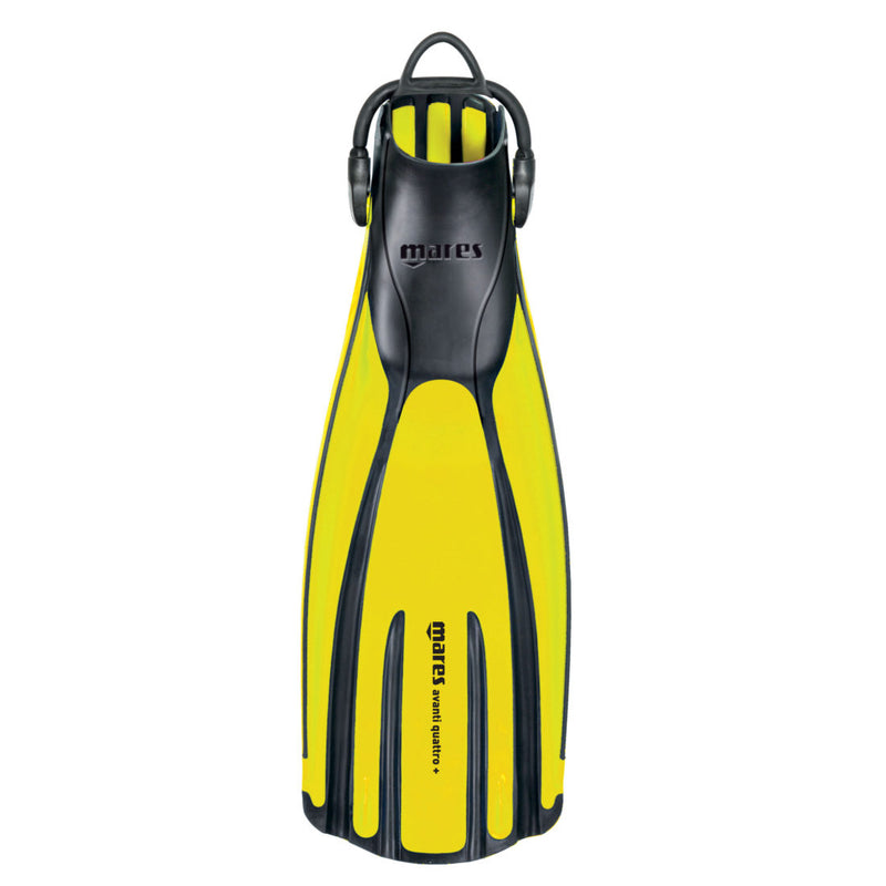 Open Box Mares Avanti Quattro Plus Open Heel Dive Fins - Yellow - Regular - DIPNDIVE