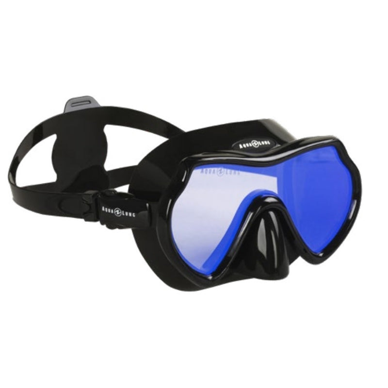 Used Aqua Lung Mistique DS Scuba Dive Mask - Black/Black Plus Lens - DIPNDIVE