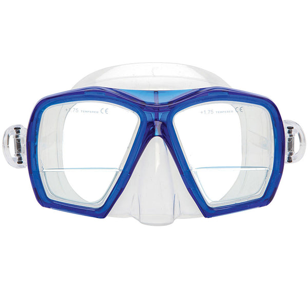 Open Box XS Scuba Gauge Reader Down View Design Scuba Dive Mask - Blue - DIPNDIVE