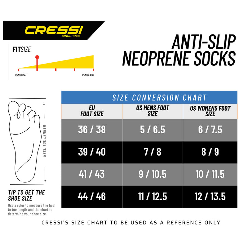 Cressi 3 mm Hunter Anti-Slip Neoprene Socks - DIPNDIVE