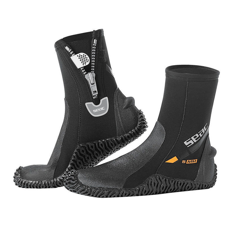 Open Box Seac 5mm Neoprene Basic HD Scuba Boots with Side Zipper, Size: X-Small - DIPNDIVE