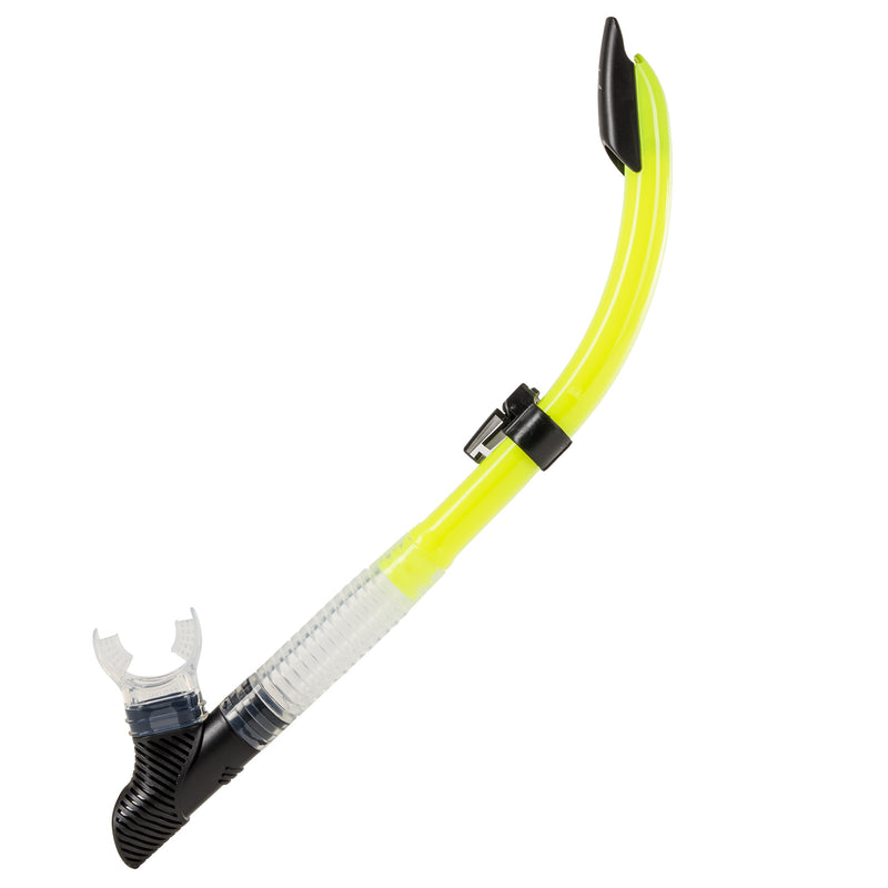 Open Box IST Semi-Dry Soft-Flex Silicone Tube Snorkel - Clear / Neon Yellow - DIPNDIVE