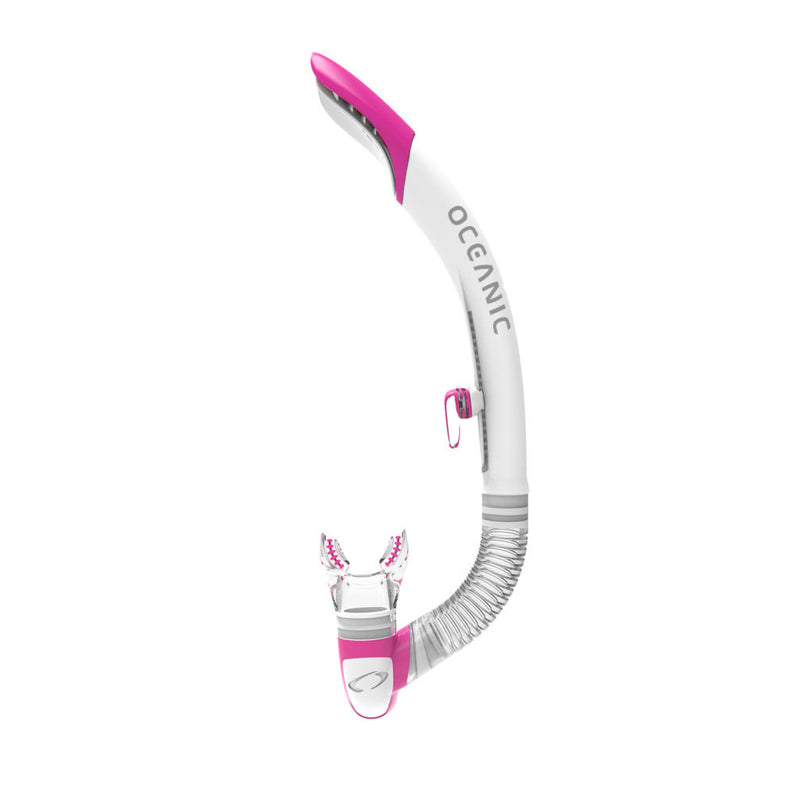 Used Oceanic Ultra SD Diving Snorkel - White / Pink - DIPNDIVE