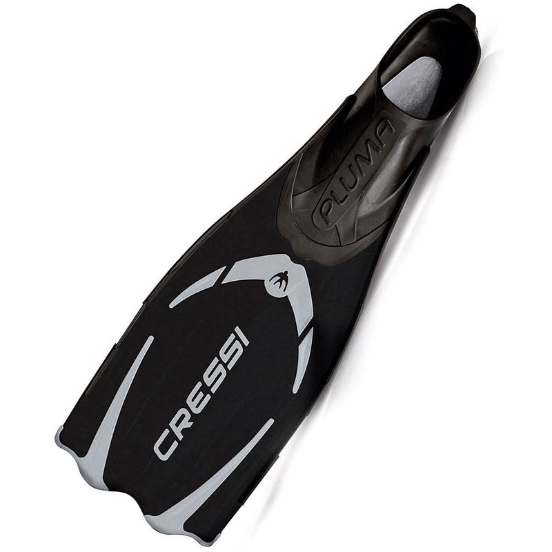 Used Cressi Pluma Full Foot Fins-Black / Silver 4 - 5 / 37-38 - DIPNDIVE